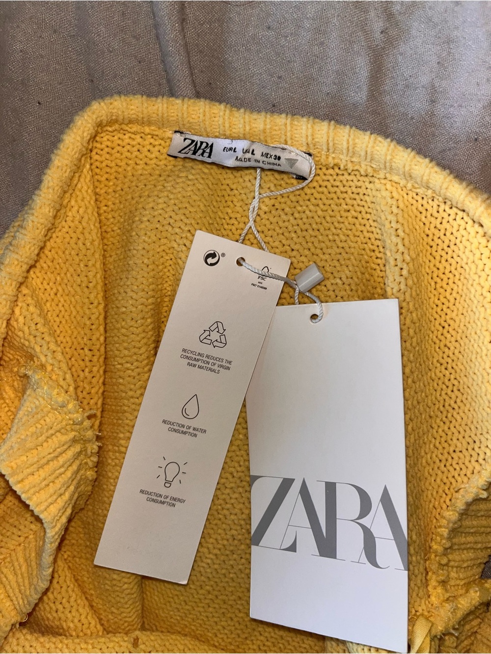 ZARA Women's Yellow Knit Dress with Cutouts, Size Large